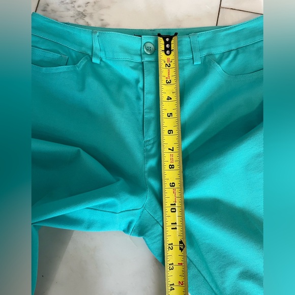 Peace of Cloth, women’s 8, aqua turquoise trousers cotton spandex business work - Picture 6 of 9